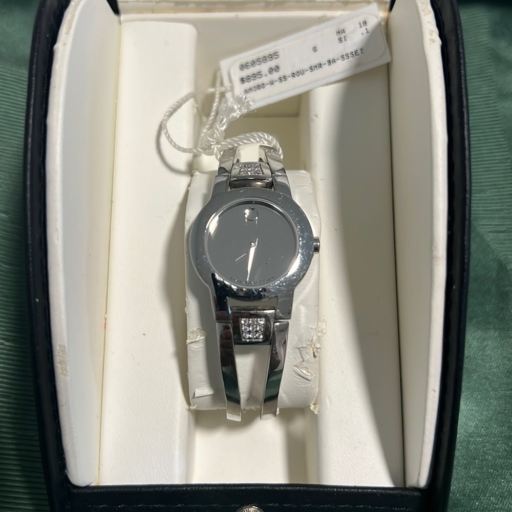 Movado Amorosa Diamond Silver Stainless Steel Watch
